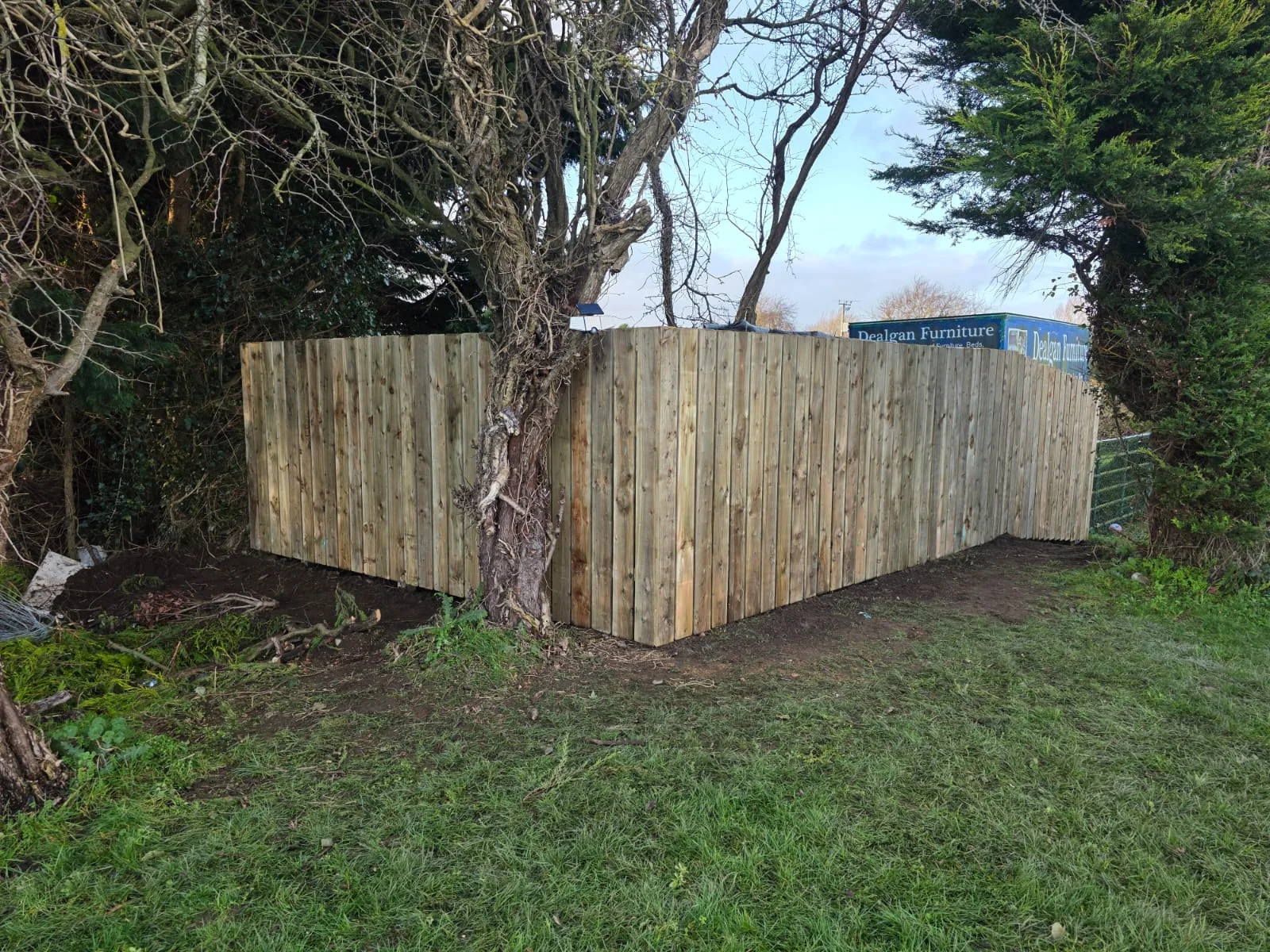 New wooden fence installed