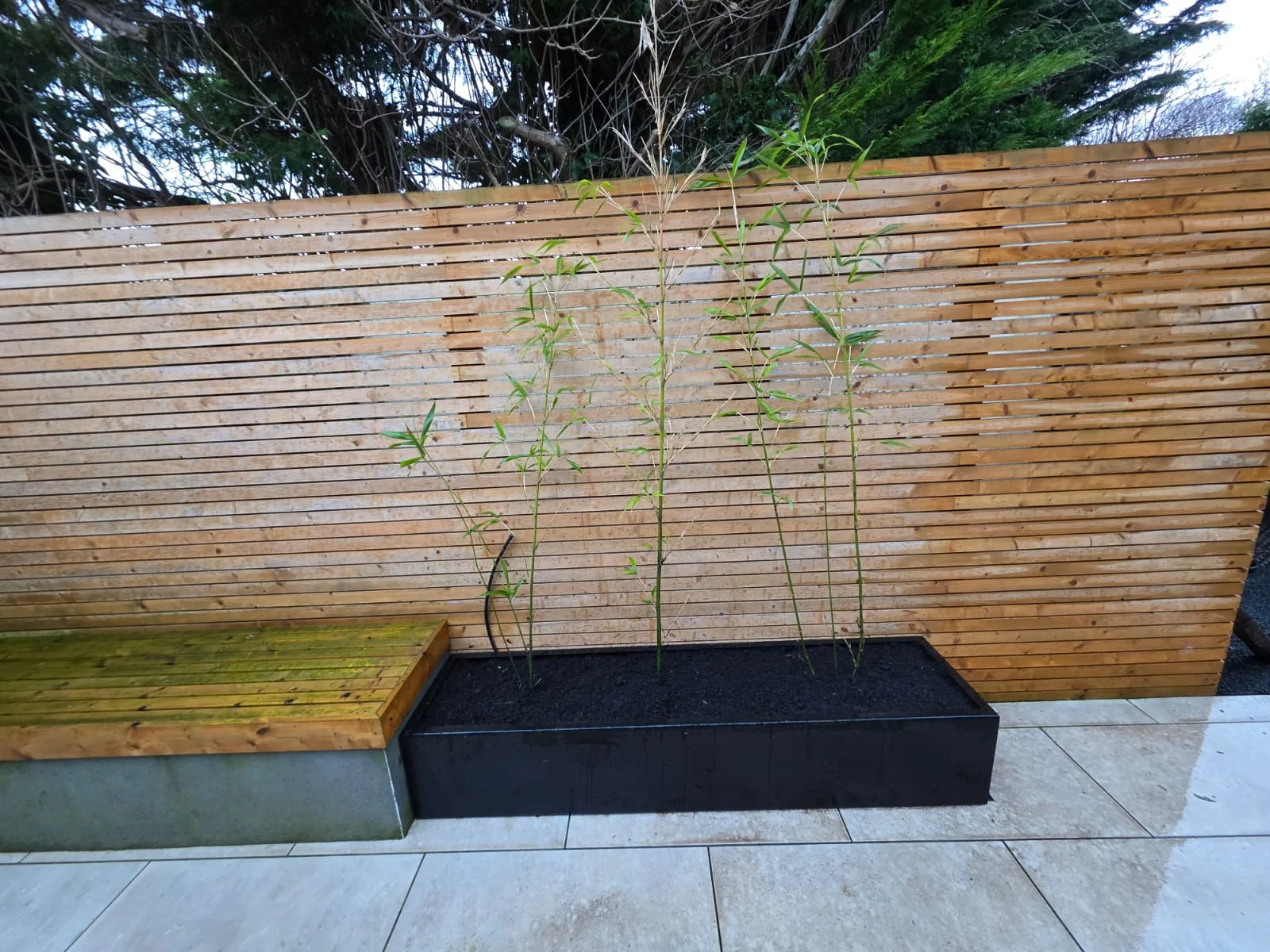 Finished patio with planters in Dundalk