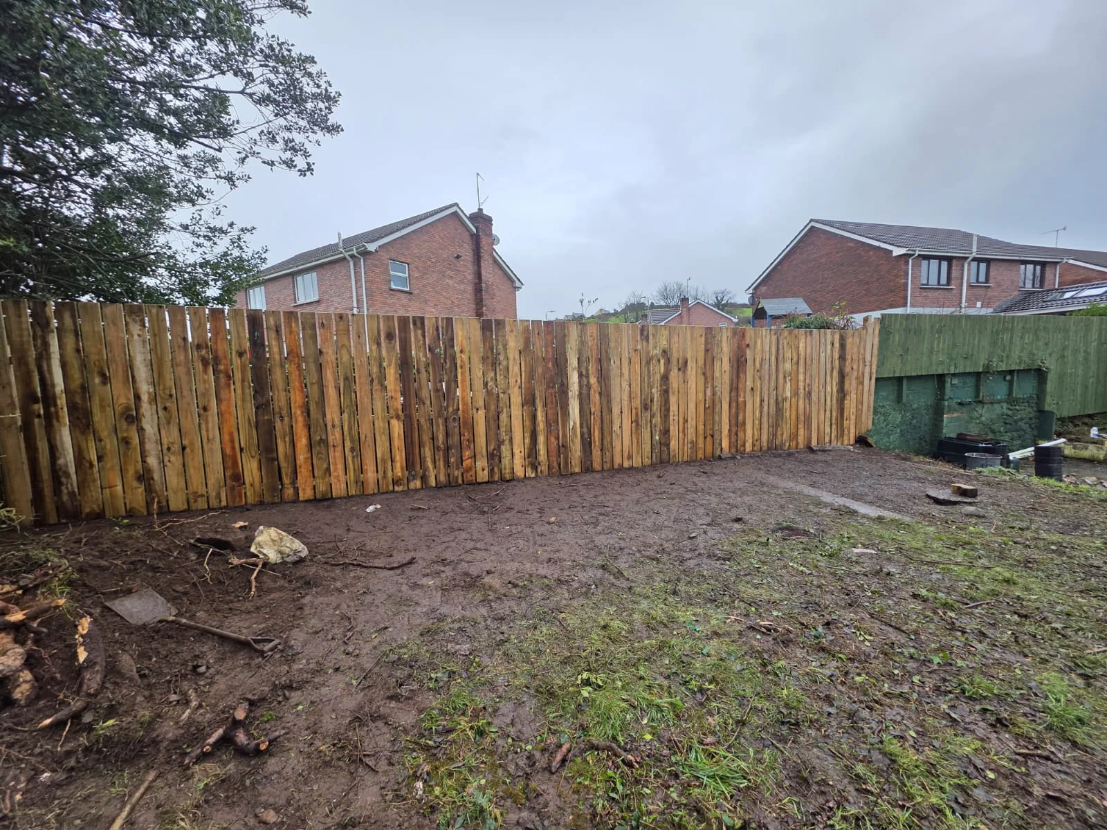 New wooden fence installation in Dundalk