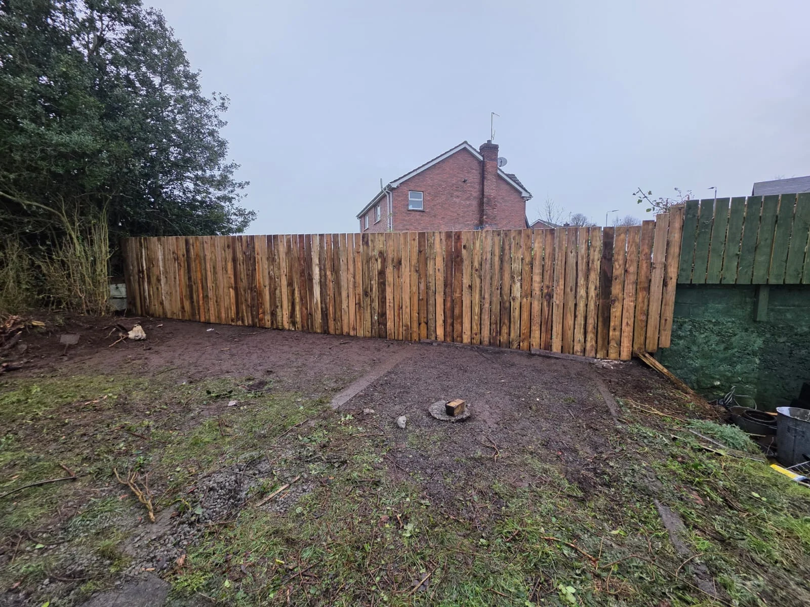 Garden before fence installation in Dundalk